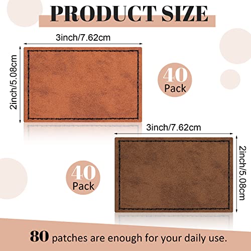 80 Pcs Blank Leatherette Hat Patches with Adhesive Rustic Patches Laser Supplies Faux Leather Hat Patches with Iron on Adhesive Bulk for Hat Shirt Juexica
