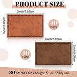 80 Pcs Blank Leatherette Hat Patches with Adhesive Rustic Patches Laser Supplies Faux Leather Hat Patches with Iron on Adhesive Bulk for Hat Shirt Juexica