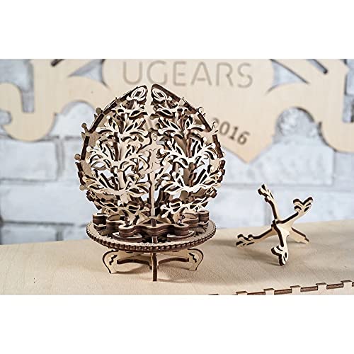 UGEARS Mechanical Flower 3D Wooden Puzzle - Unique Model Kits for Teens and Adults UGEARS