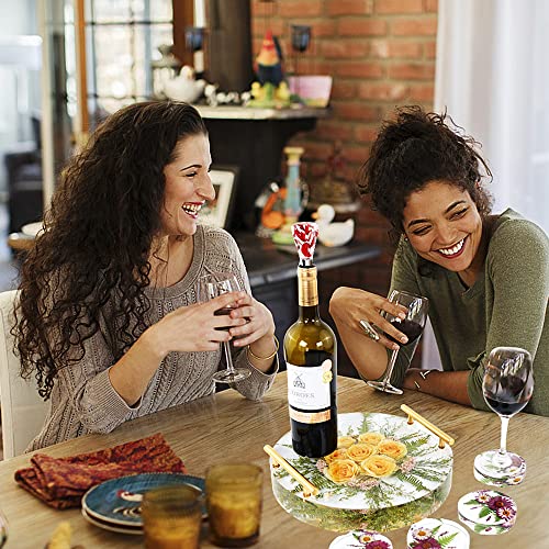 XXKJSZJQ Tray Molds for Epoxy Resin kit 13.5'' Deep Large Round Silicone Molds with 4pcs Coasters Resin Molds, Table Clock Mold DIY Flowers XXKJSZJQ