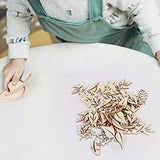 VOSAREA 100pcs Leaves Wood Chips Unfinished Wooden Slices Wooden Leaves Chip Wooden Leaves Embellishments Unfinished Wooden Cutouts Wood Discs Slices VOSAREA