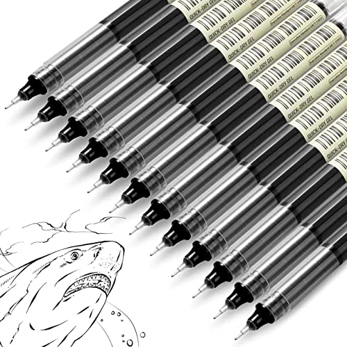 RIANCY Rollerball Pens Fine Point Black Gel Ink Pens 0.5mm for Note Taking Black Ink Rolling Ball pens Fine Tip Quick-Drying for Back to School - WoodArtSupply