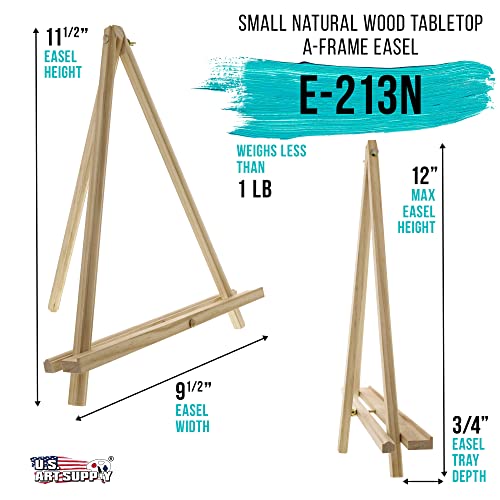 U.S. Art Supply 29-Piece Children's Acrylic Paint Artist Set with 12 Paint Colors, 7 Brushes, 12" Easel, 4 Canvas Panels, 3 Painting Palettes, Color US Art Supply