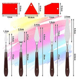 Senbos Palette Knife Paint Scraper Set, 5pcs Stainless Steel Painting Pallet Knife with 6pcs Plastic Painting Scraper, Oil Painting Mixing Scraper Senbos