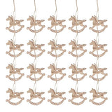 MAGICLULU 20pcs Unfinished Rocking Horse Wood Slice Hollow Wooden Horse Pattern Cutouts Hanging Wooden Horse Christmas Tree Ornament for Christmas MAGICLULU