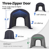 KING BIRD 12' x 20' Oval Pipe Heavy Duty Carport for SUV, Full-Size Truck and Boat, Round Style Anti-Snow Car Canopy Outdoor Boat Shelter with KING BIRD