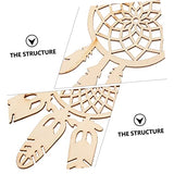KALLORY 40pcs Wooden Dreamcatcher Xmas Embellishments Ornaments Unfinished Christmas DIY Dreamcatcher Hanging Ornaments Wood Crafts for Kids DIY KALLORY
