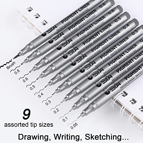 Dyvicl Black Micro-Pen Fineliner Ink Pens, Pigment Liner Multiliner Pens Micro Fine Point Drawing Pens for Sketching, Anime, Manga, Artist Dyvicl
