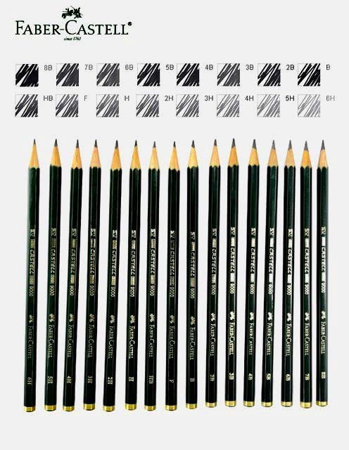 Faber-Castell 9000 Graphite Sketch Pencil Art Set (8B - 2H) with Kneaded Art Eraser, Large Dust Free Eraser and Sharpener Faber-Castell