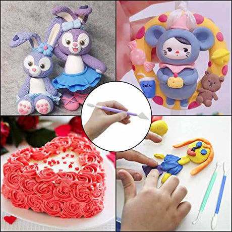 8 Pieces Plastic Clay Modeling Tools Set Ceramic Tool Kit for Sculpting Plastic Polymer Clay Shaping Tool for Kids Double-Head Suitable for DIY yuntop