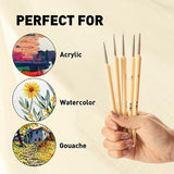 HIMI Gouache/Paint Detail Brushes Set 5 Pcs for Acrylic Oil Watercolor Face & Body Gouache Painting Nice Gift Art hobbyist,Adults (Yellow, Detail HIMI