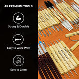 Pottery Tool Kit and Polymer Clay Tools Set for Modeling Sculpting Carving Tool Kit - 45 Pieces Ceramic Tools for Pottery Clay Sculpting Tools and HIPPIE CRAFTER