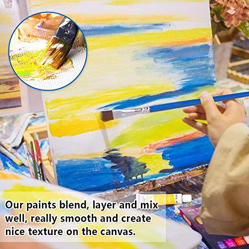 Shuttle Art Acrylic Paint Set, 16 x12ml Tubes Artist Quality Non Toxic Rich Pigments Colors Great for Kids Adults Professional Painting on Canvas - WoodArtSupply