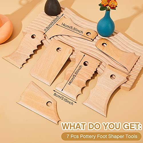 7 Pieces Big Size Pottery Foot Shaper Tools Pottery Trimming Tools Pottery Profile Rib Bundle Foot Shaper for Pottery Ceramics for Carving Clay Molds Amylove