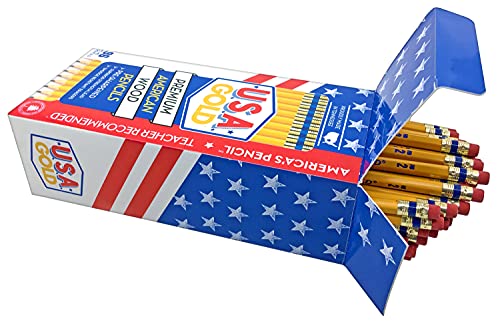 Cra-Z-art U.S.A. Gold Pre-sharpened American Wood Cased #2 HB Yellow Pencils, 96 Pack - WoodArtSupply