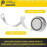 Perfect Pi Diameter Circumference Tape Measure - Imperial and Metric Tape Measure 1/2-inch by 12ft / 3.5m Use for Measuring Cylindrical Objects (Pipe PERFECT MEASURING TAPE