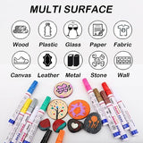 Permanent Paint Markers, Waterproof Oil Based Medium Tip, Quick Drying Pen for Metal Rock Painting Mugs Fabric Canvas Clothes Wood Plastic Marking Craiiby