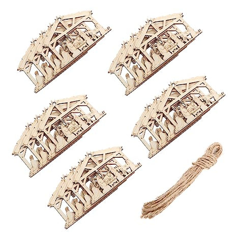 VILLFUL 20pcs Nativity Wood Shapes Nativity Ornaments Nativity Wood Cutouts for Crafts Religious Christmas Ornaments Holy Family Ornaments Christmas VILLFUL