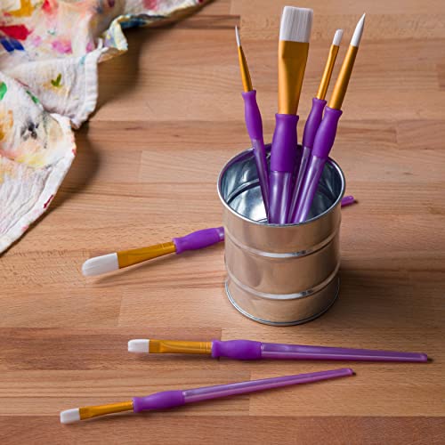 Craft Smart® Brush Set, Flat Variety White Taklon, 7 Pieces - WoodArtSupply