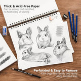 Shuttle Art 9x12” Sketchbook, 220 Sheets Total, Pack of 2(110 Sheets Each), 68lb/100gsm Thick Paper, Spiral Bound Mixedmedia Sketch Pad, Acid-free Shuttle Art