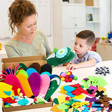 WATINC 18Pcs Hand Puppets Making Kit for Kids Art Craft Felt Sock Monster Puppet Creative DIY Make Your Own Puppets Pipe Cleaners Pompoms WATINC