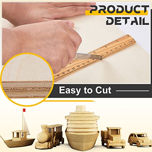 12 Pcs Basswood Sheets 3mm 1/8" x 12" x 18" Plywood Board Craft Wood Thin Wood Sheets for DIY Arts Crafts Woodworking Scroll Sawing Projects Painting Juexica