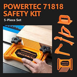 POWERTEC 71818 Safety Kit Featherboard | Push Sticks and Push Blocks for Table Saws, Router Tables, Band Saws & Jointers, 5-Piece Set POWERTEC