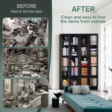 IRONMIX 70 Inch Tall Metal Storage Cabinet with Acrylic Doors and Adjustable Shelves IRONMIX