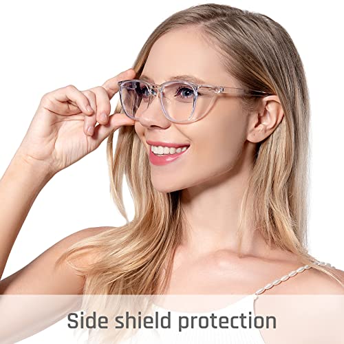 MORK&SUKY Safety Glasses, Stylish Goggles With No Fog Lense,Perfect Alternatives To Regular Protective Eyewear For Health Care Workers. (Transparent) - WoodArtSupply