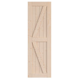 SmartStandard 26in x 84in Sliding Barn Wood Door Pre-Drilled Ready to Assemble, DIY Unfinished Solid Spruce Wood Panelled Slab, Interior Single Door SMARTSTANDARD