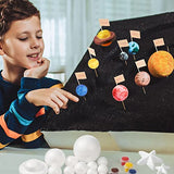 Pllieay 63PCS Solar System Foam Ball Kit Includes Color Pigments, Palette, Mixed Sized Polystyrene Spheres Balls, Toothpick Flag, Painting Brushes, Pllieay