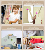 Puzzled 3D Puzzle Fire Engine Vehicle Wood Craft Construction Kit Fun & Educational DIY Wooden Toy Assemble Model Unfinished Crafting Hobby Fire Puzzled