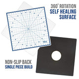 U.S. Art Supply 18" x 18" Rotary WHITE/BLUE High Contrast Professional Self Healing 7-Layer Durable Non-Slip Cutting Mat Great for Scrapbooking, U.S. Art Supply