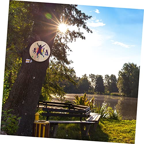 TEHAUX 9Pcs Painted Round Wood Chips Unfinished Wood Rounds Unfinished Wooden Circle Centerpieces Rustic Circle Wood disc Easter Wood Embellishment TEHAUX