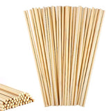 50 Pcs Dowel Rods, 1/4 x 12 Inch Wooden Dowels Craft Sticks Unfinished Natural Bamboo Doweling Rods for Crafts and DIYers WSICSE