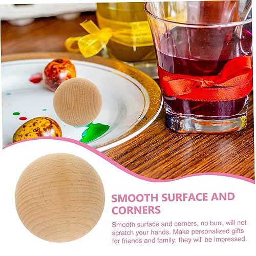 MAGICLULU Handmade DIY Painted Decorative Balls Wood Decor Balls to Paint DIY Wooden Balls Mini Wood Crafts Unfinished Wooden Balls Mini Wood Balls MAGICLULU