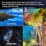 U.S. Art Supply 63" Wide x 2 Yards (6 Feet) Long Unstretched Canvas Roll - 100% Cotton, 12-Ounce Triple Primed Gesso, Acid-Free - Pro Artist Quality, U.S. Art Supply