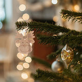 SEWACC 40Pcs Wooden Deer Head Christmas Ornaments Hanging Wooden Blank Reindeer Pendant DIY Unfinished Christmas Tree Hanging Slices with Ropes for SEWACC
