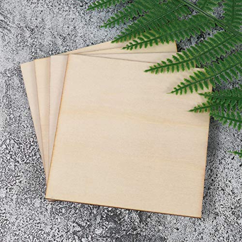 Healifty 20pcs Unfinished Wood Crafts Wooden Square Cutouts Unfinished Wood Squares Wooden Chips for Crafts Homemade Ornaments Wood Craft Slices Wood Healifty