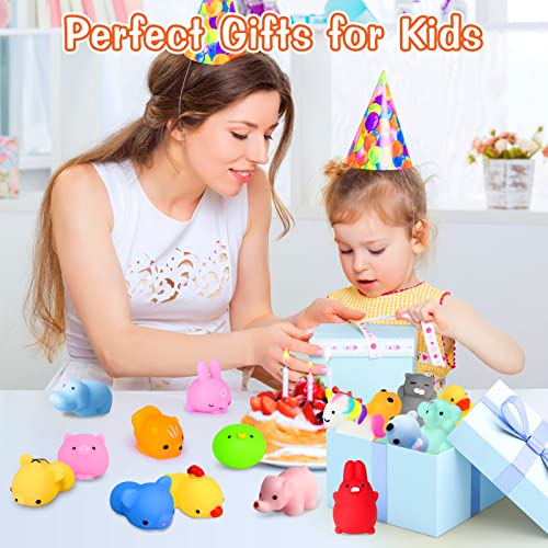 FLY2SKY 45Pcs Mochi Squishy Toys Mini Squishies Kawaii Animal Squishies Party Favors for Kids Cat Panda Unicorn Squishy Novelty Stress Relief Toys FLY2SKY
