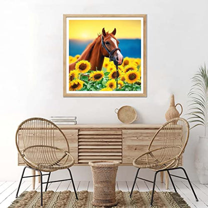 Joechie Diamond Painting Kits, Horse Diamond Art Kits for Adults Kids Beginner, DIY 5D Painting Art Craft for Home Wall Decor Gift (12x12inch)