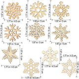 T-Antrix 50pcs DIY Wooden Snowflakes Unfinished Wood Ornaments Cutouts Christmas Wood Snowflake for Christmas Decoration Christmas Tree Hanging T-Antrix