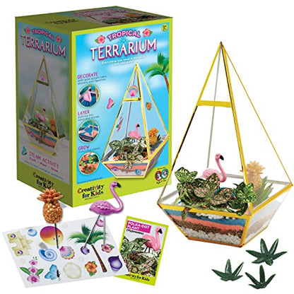 Creativity for Kids Tropical Terrarium Craft Kit - Kids Terrarium Kit for Ages 7+, STEAM Activity - WoodArtSupply