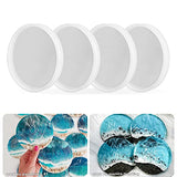 ResinWorld 4 Pack 4 inches Round Coaster Molds, Thick Coaster Silicone Molds for Resin Casting, Geode Agate Silicone Coaster Epoxy Casting Mold ResinWorld