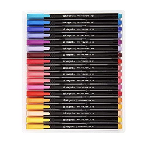 KINGART PRO Fineliners Fine Point Pens, 36-Piece Fine Tip Markers with  Color Numbers, 0.4mm Tips, Ergonomic Barrels, Brilliant Assorted Colors,  Art