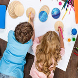 WLIANG 25 Pcs 4 Inch Unfinished Round Disc Cutouts, 1/9 Inch Blank Round Wood Circles for DIY Crafts, Painting, Staining, Coasters Making, Home WLIANG