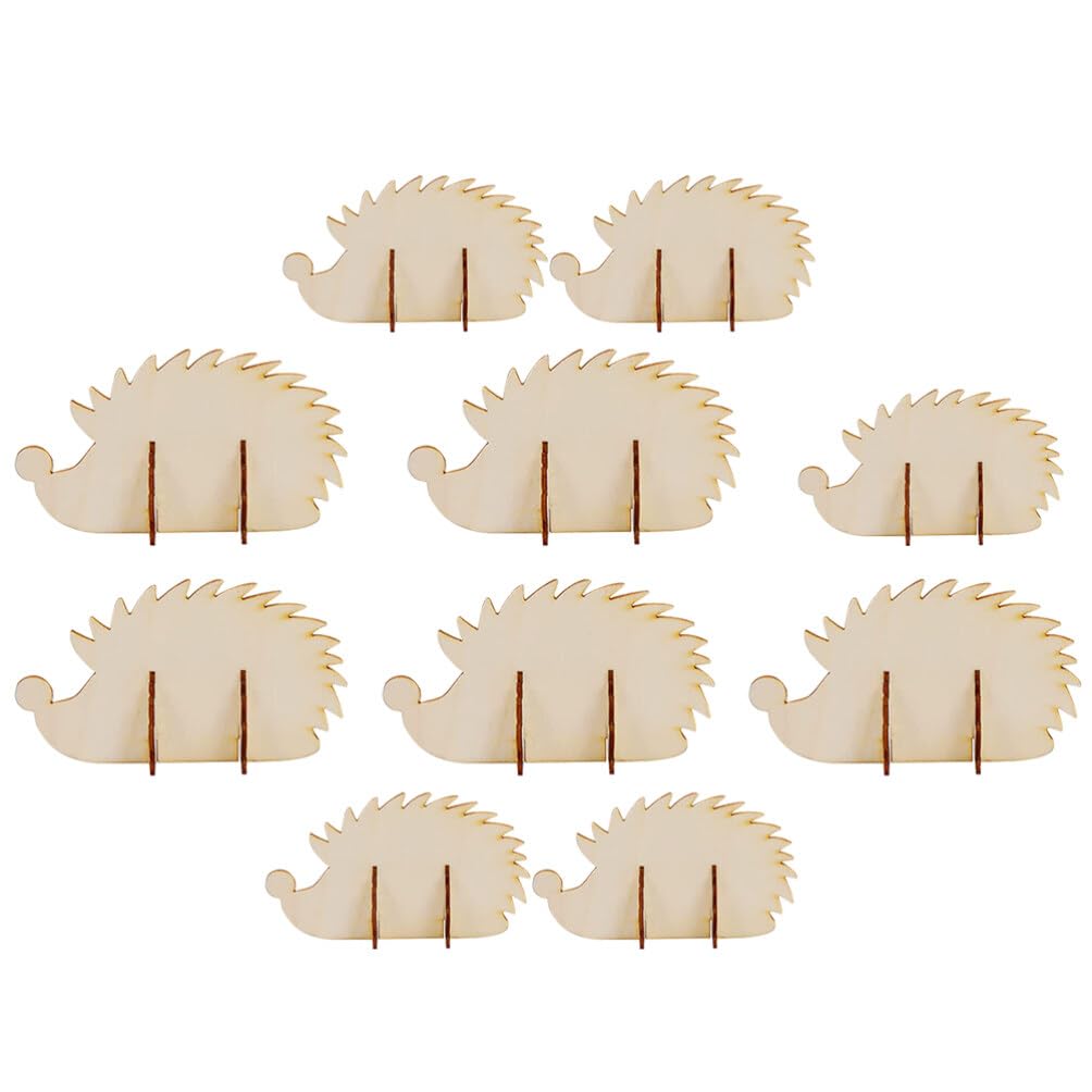 Abaodam Unfinished Wood Hedgehog Cutouts DIY Blank Woodland Forest Animal Wood Slices for Christmas Party Favor Supplies Gifts