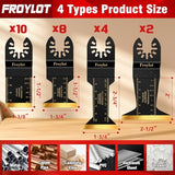 FROYLOT 24pcs Titanium Oscillating Tool Blades, Universal Multitool Blades for Metal Wood Cutting, Oscillating Saw Blade Metal Hard Material, Multi FROYLOT