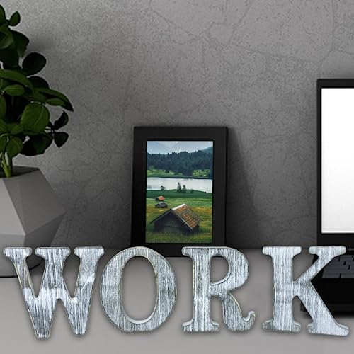 WOODOUNAI 6 Inch Wood Letters Unfinished Rustic Wood Letters for Wall Decor Decorative Standing Letters Slices Sign Board Decoration for Craft Home woodounai