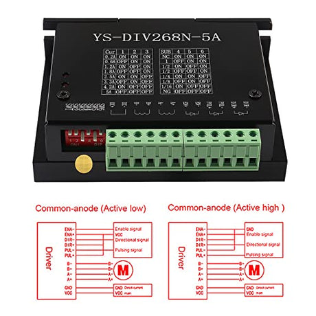 2Pcs TB6600 5A Stepper Motor Driver DC12-48V CNC Controller Nema 23 Nema17 Series Stepper Motor Single Axes 1 Phase Hybrid Metal Case CNC Engraving Shutao